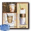 Ubrousky Latte Macchiato - kva a kvov zrna, motiv kva, coffee, npoje